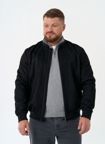 Мужская куртка бомбер из эко замши