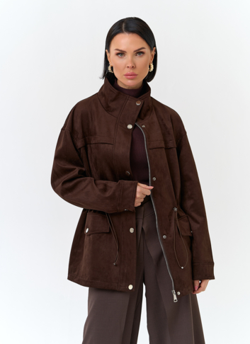 Женская куртка парка из эко замши Женская куртка парка из эко замши