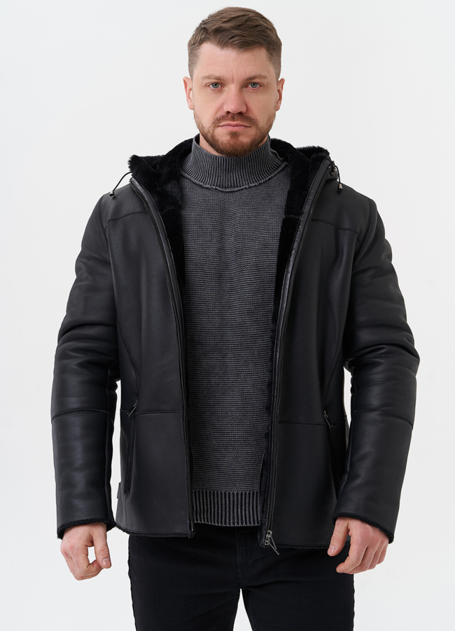 Мужская дубленка  модель № 29052 универмаг малина