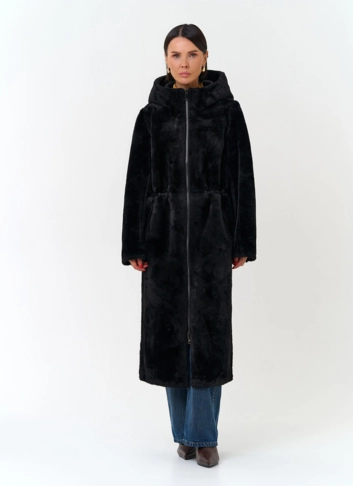 Женская дубленка из эко замши