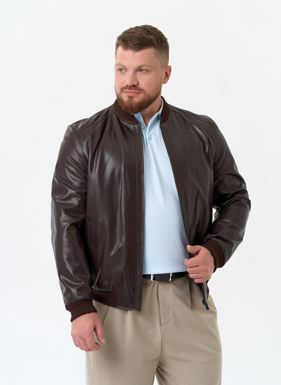 Мужская куртка бомбер из натуральной кожи