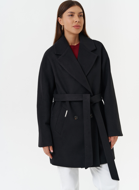 Двубортное пальто с английским воротником