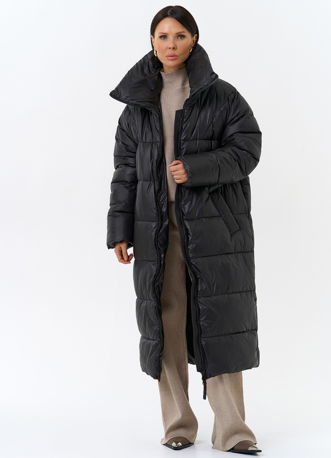 Женский пуховик с воротником стойкой модель № 31741 универмаг малина