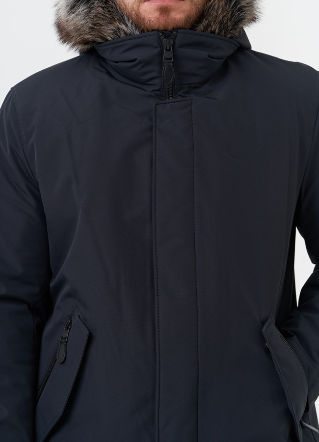 Парка мужская на мехе из волка модель № 29070 универмаг малина