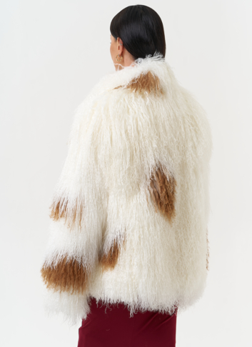 Женская шуба из меха ламы