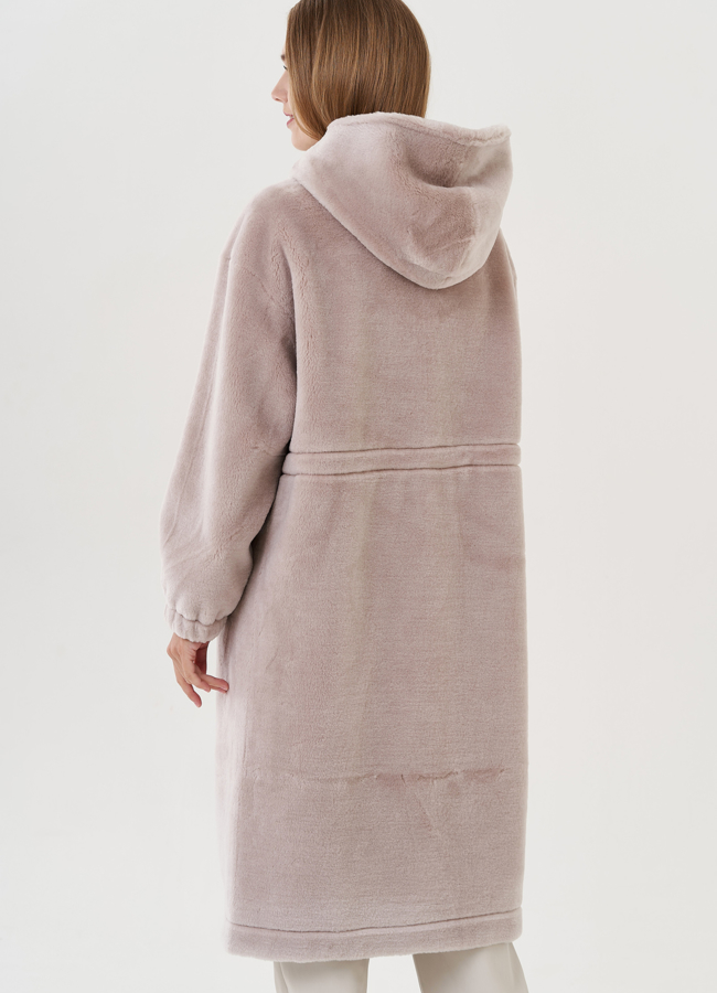 Пальто женское с капюшоном  модель № 25685 универмаг малина