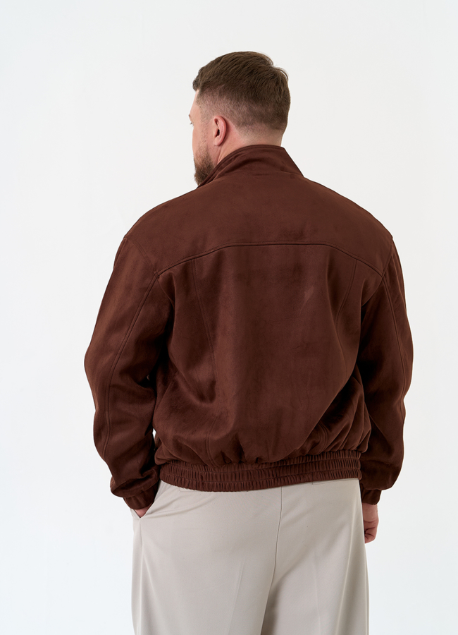 фото Мужская куртка бомбер из эко замши модель № 32882