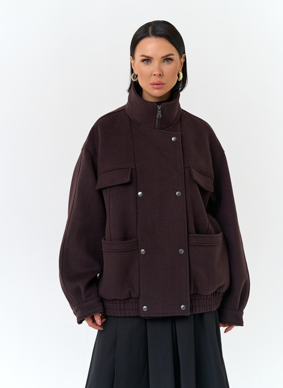 Женское укороченное пальто бомбер