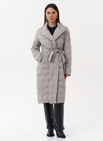 Женское утепленное пальто с английским воротником