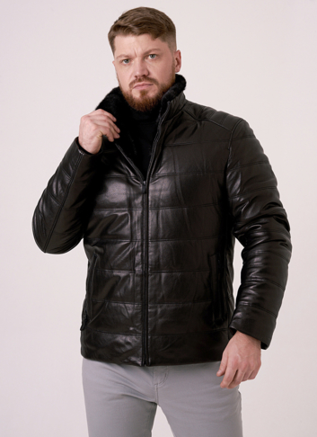 Мужской пуховик из натуральной кожи Мужской пуховик из натуральной кожи