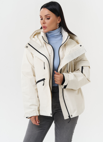 Двойная утепленная куртка с капюшоном