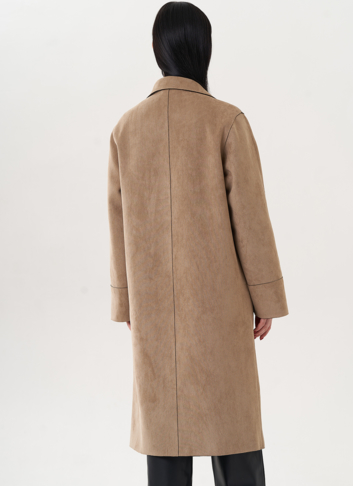 Пальто из эко замши