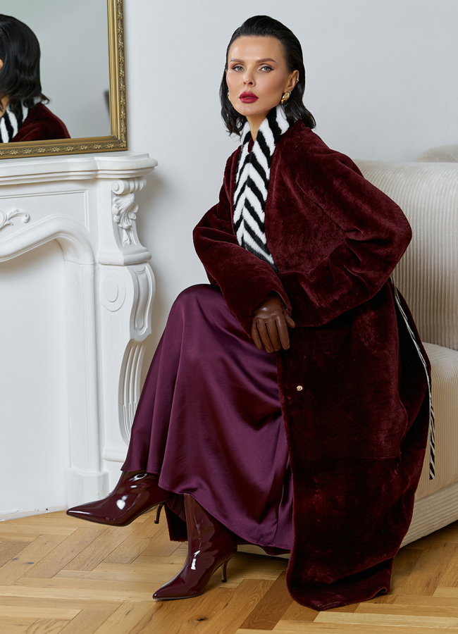 Двусторонняя женская дубленка из овчины SATINO модель № 31398 в рассрочку