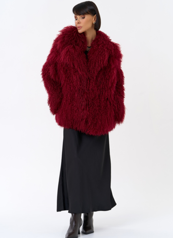 Красная шуба из ламы