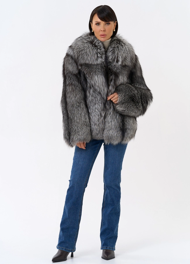 Шуба из лисы модель № 31944 универмаг малина