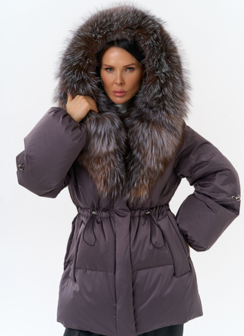 Женский пуховик с капюшоном из меха блюфрост Женский пуховик с капюшоном из меха блюфрост