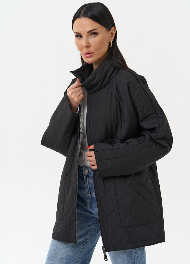 Женская двухсторонняя куртка с воротником стойкой модель № 30008 универмаг малина