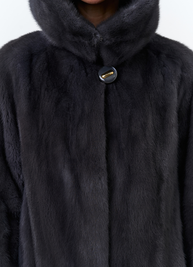 Женская шуба в сером цвете модель № 24809 универмаг малина