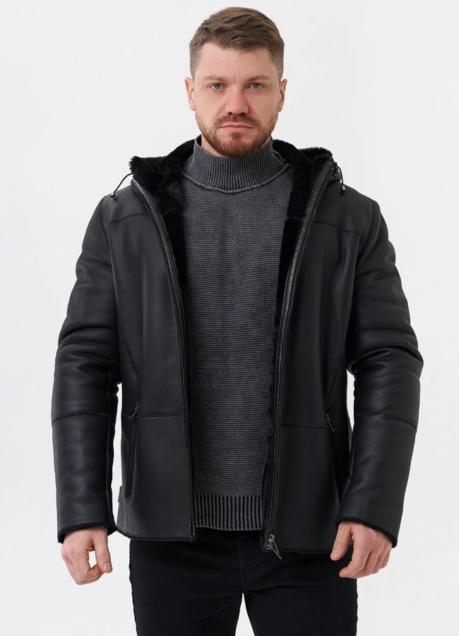 Мужская дубленка  модель № 29052 универмаг малина
