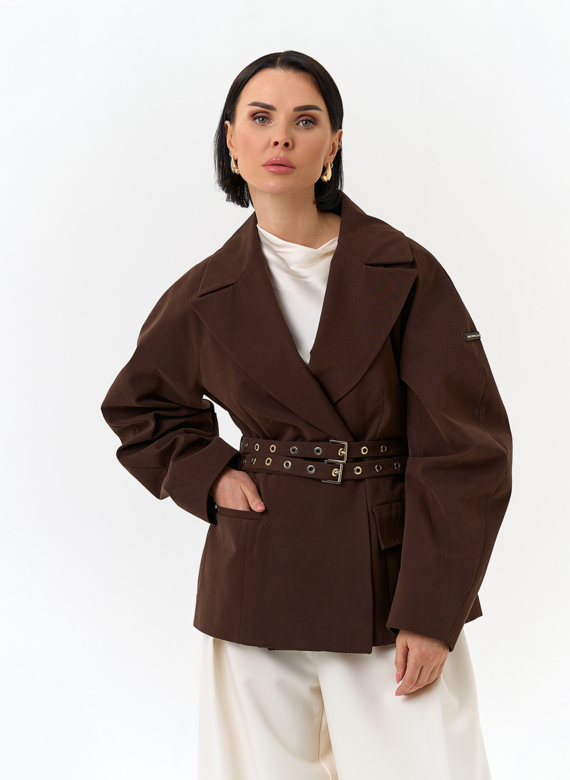 Женская куртка с объемными рукавами