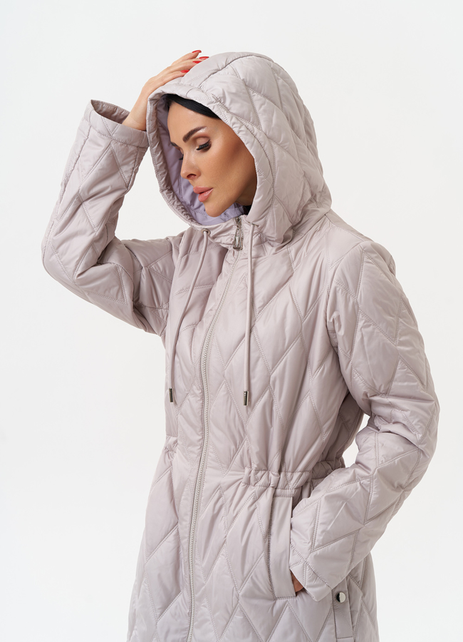 Женское утепленное полупальто с капюшоном модель № 29937 универмаг малина