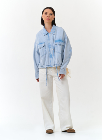 Женская объемная джинсовая куртка 