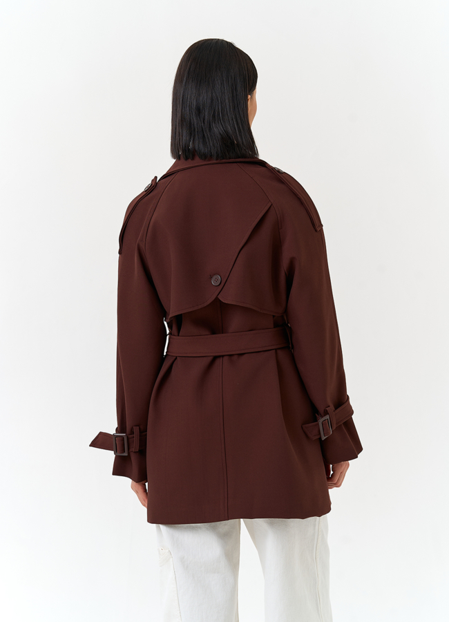 Женский укороченный плащ модель № 33094 в рассрочку