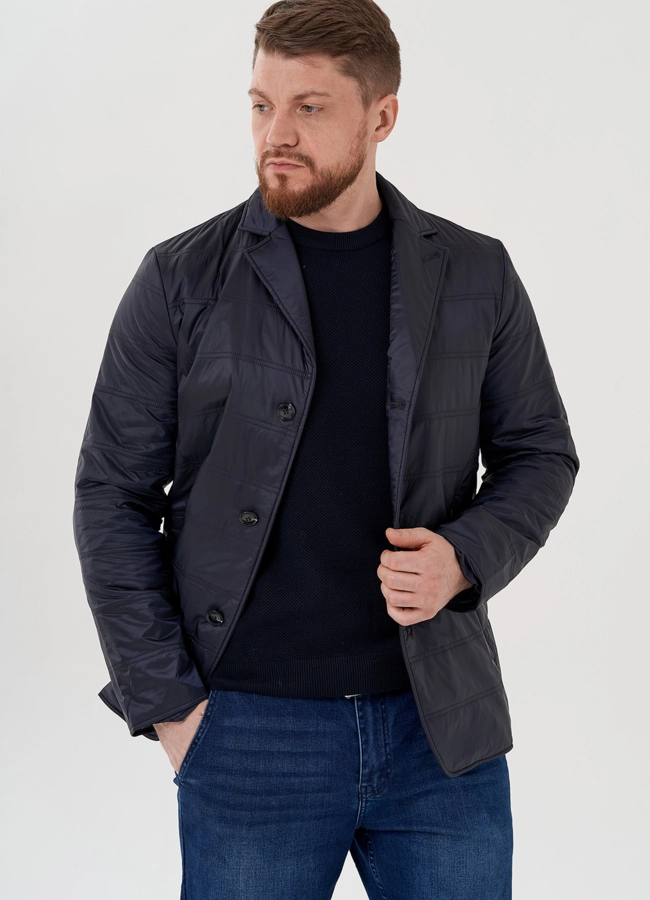 Мужская куртка синего цвета  модель № 24356 в рассрочку