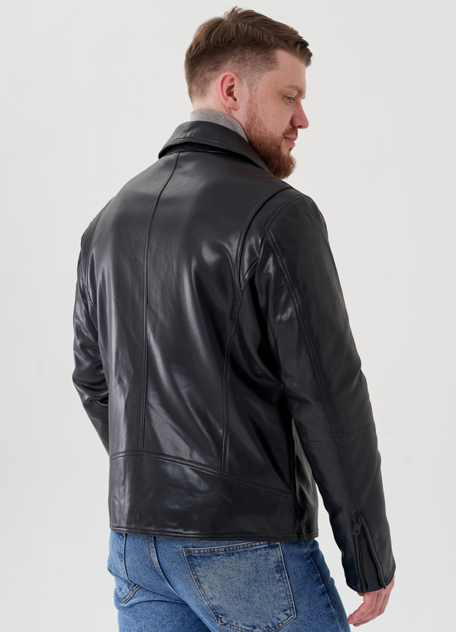 Мужская куртка - косуха из эко кожи  модель № 24465 в рассрочку