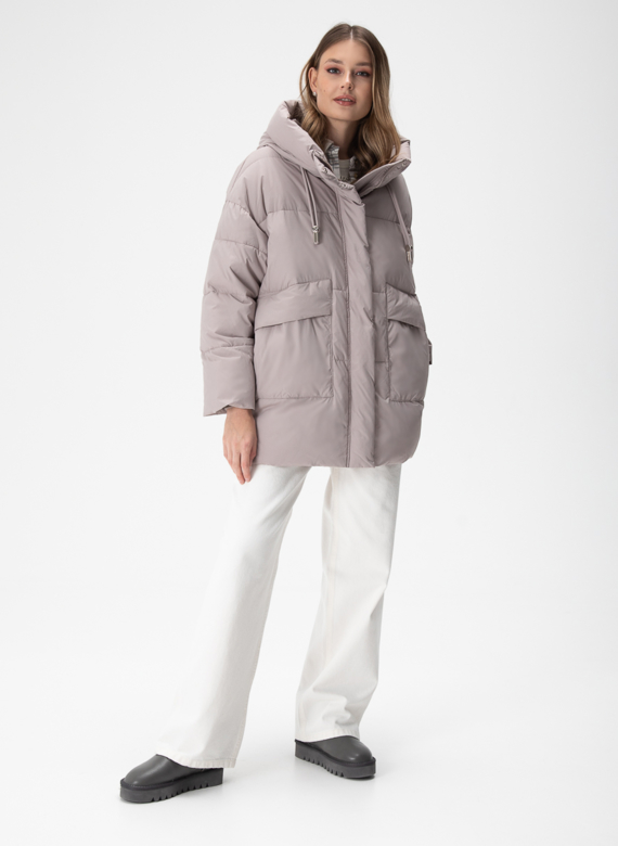 Женский пуховик с капюшоном 