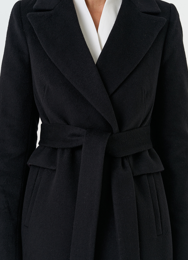 Женское пальто с поясом модель № 32513 универмаг малина