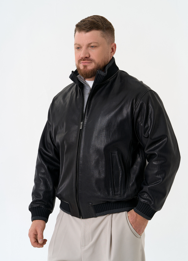 Мужская куртка бомбер из натуральной кожи модель № 32862 в рассрочку