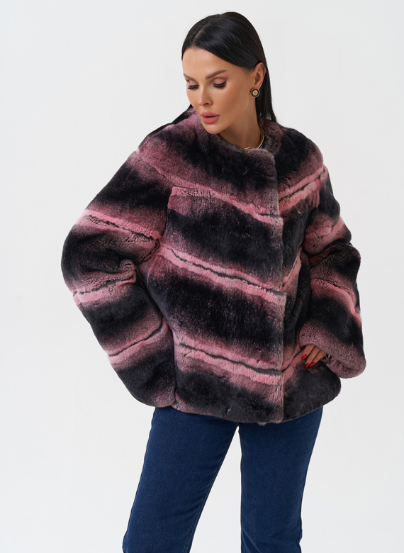 Короткая шуба из меха кролика