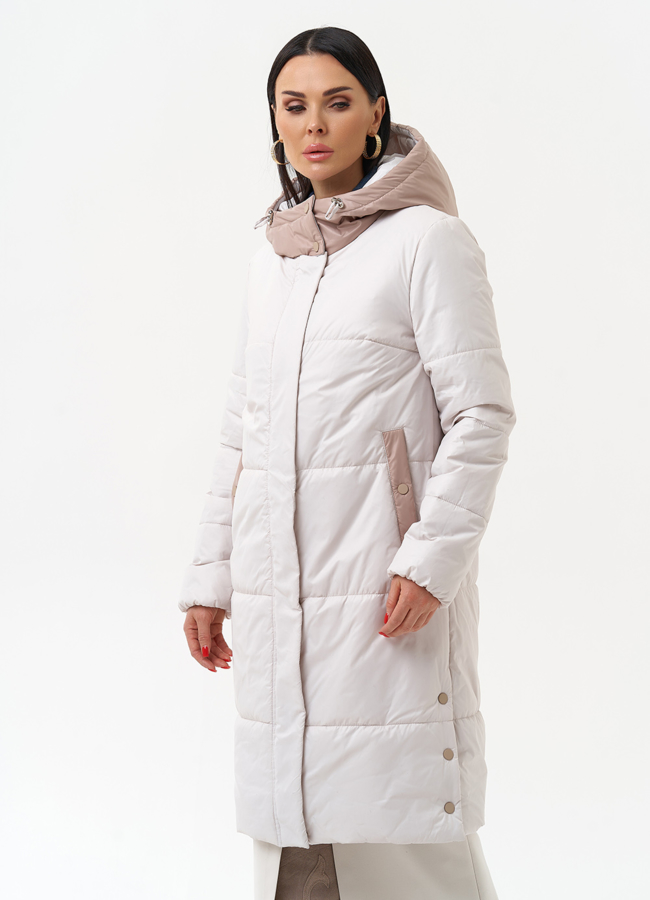 Женское утепленное полупальто с капюшоном модель № 30090 универмаг малина