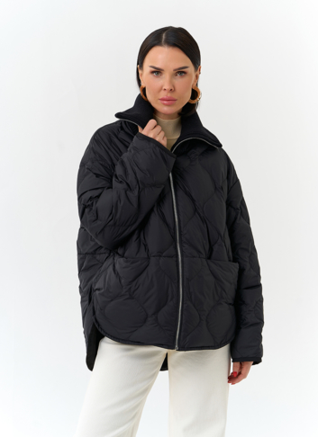 Женская двухсторонняя куртка с высоким воротником