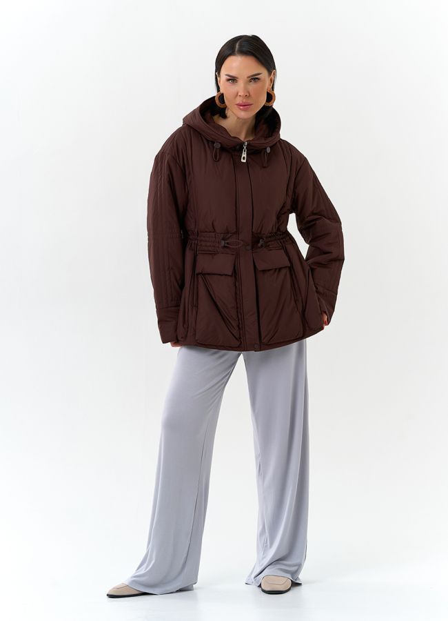 Женская куртка коричневого цвета модель № 32700 в рассрочку