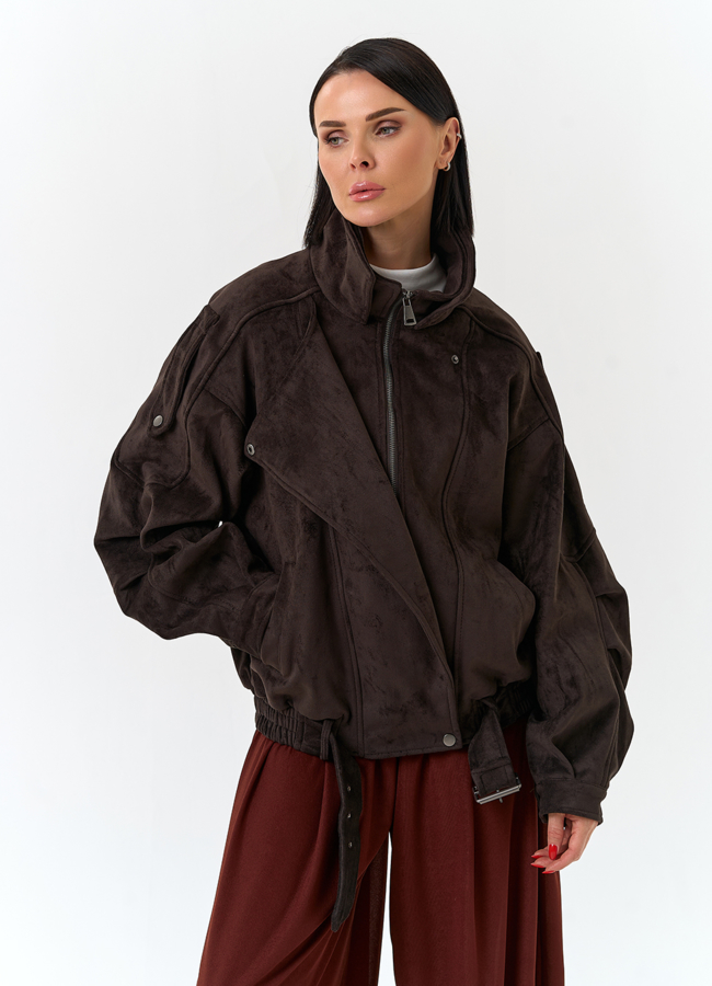 Женская куртка из эко замши модель № 33033 универмаг малина