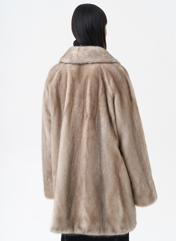 Норковая шуба с воротником