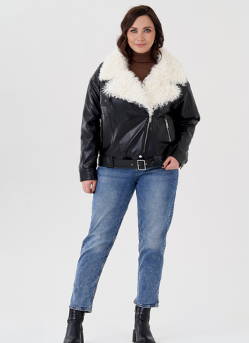 Куртка косуха с отделкой натуральный козлик Куртка косуха с отделкой натуральный козлик