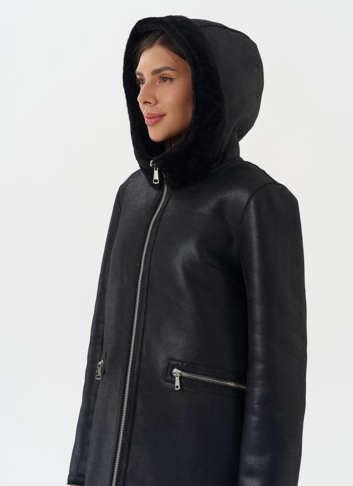 Двухсторонняя дубленка из эко кожи