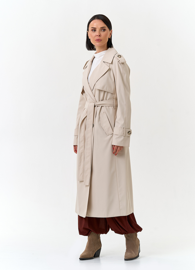 Женский плащ с поясом  модель № 33113 универмаг малина