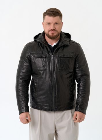 Мужская утепленная куртка из натуральной кожи Мужская утепленная куртка из натуральной кожи