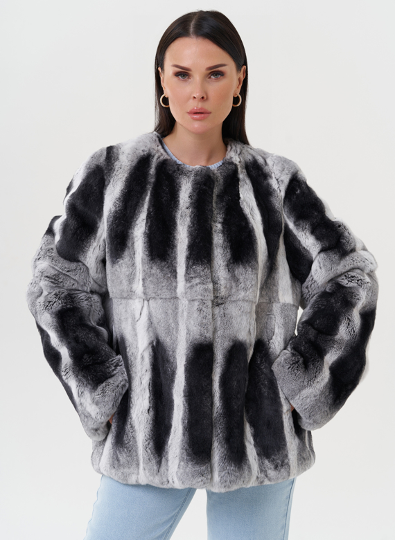 Женская шуба из меха кролика